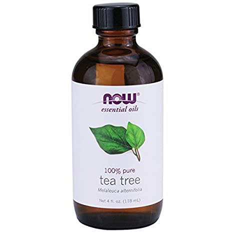 tea tree essential oil bottle from NOW oils