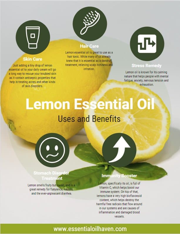 lemon essential oil infographic