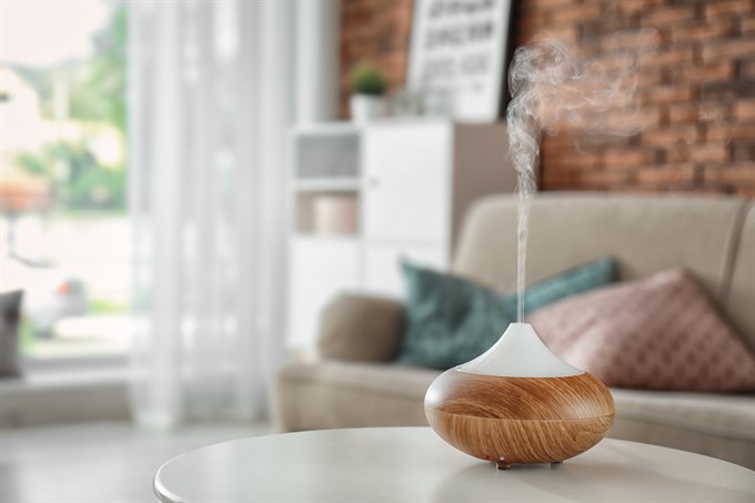 essential oil diffuser in living room