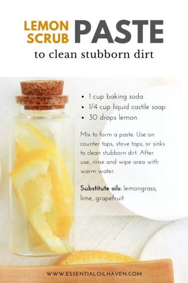 lemon scrub paste natural recipe for cleaning with essential oils