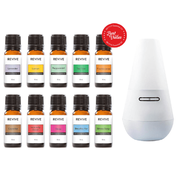 REVIVE essential oils starter kit with diffuser