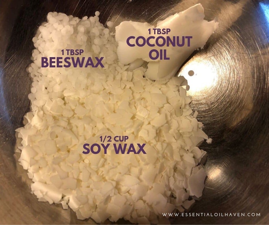 soy wax, beeswax, and coconut oil for diy candle making