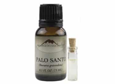 palo santo essential oil bottle