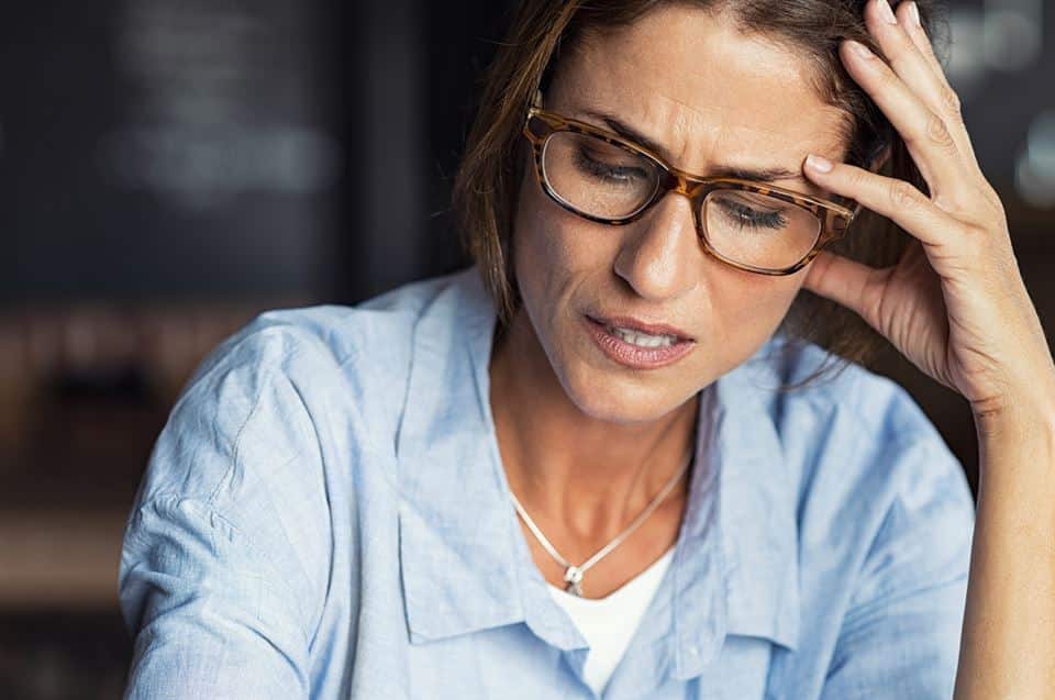 woman with stress headache