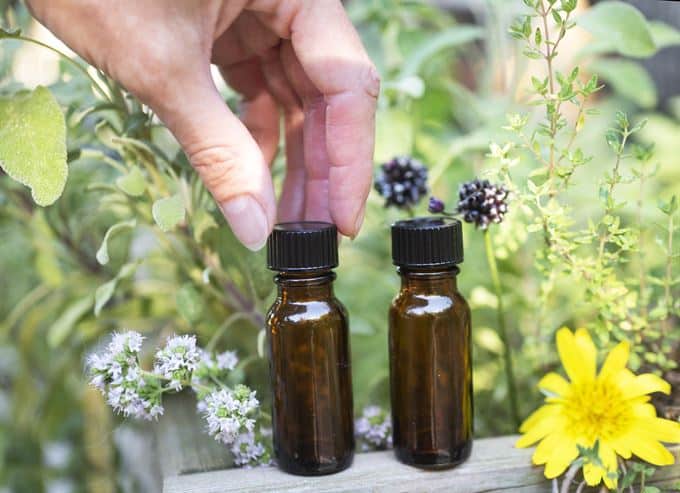 essential oil bottles