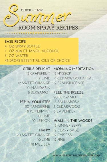 room spray recipes for summer
