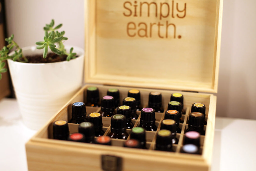 wooden storage box for essential oils