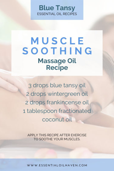 muscle soothing massage oil blend with blue tansy