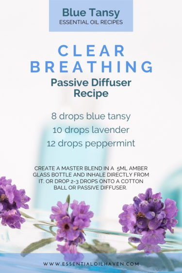 passive diffuser blend recipe with blue tansy essential oil