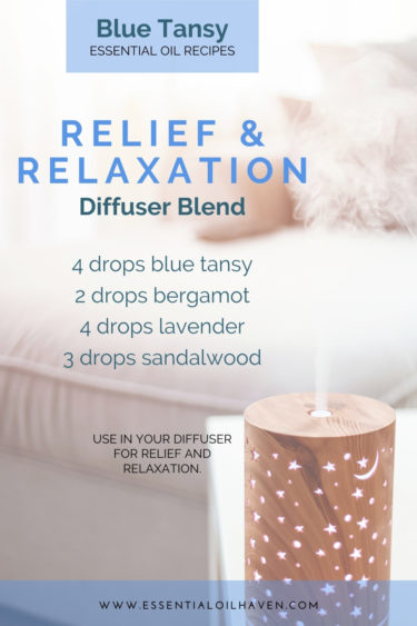 relaxing diffuser blend recipe with blue tansy eo