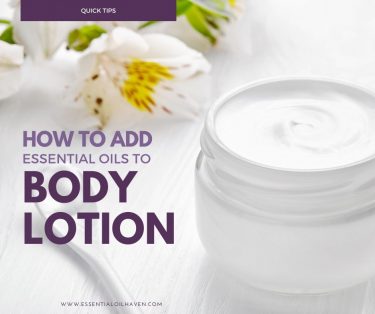 adding essential oils to body lotion