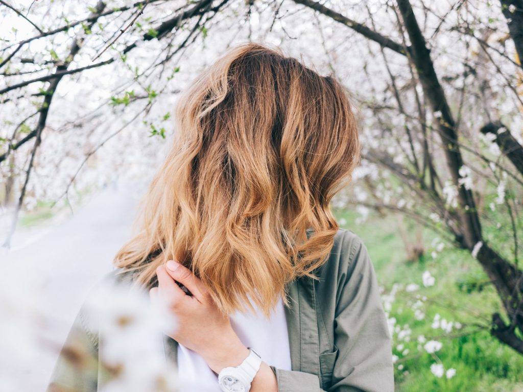 woman showing beautiful hair