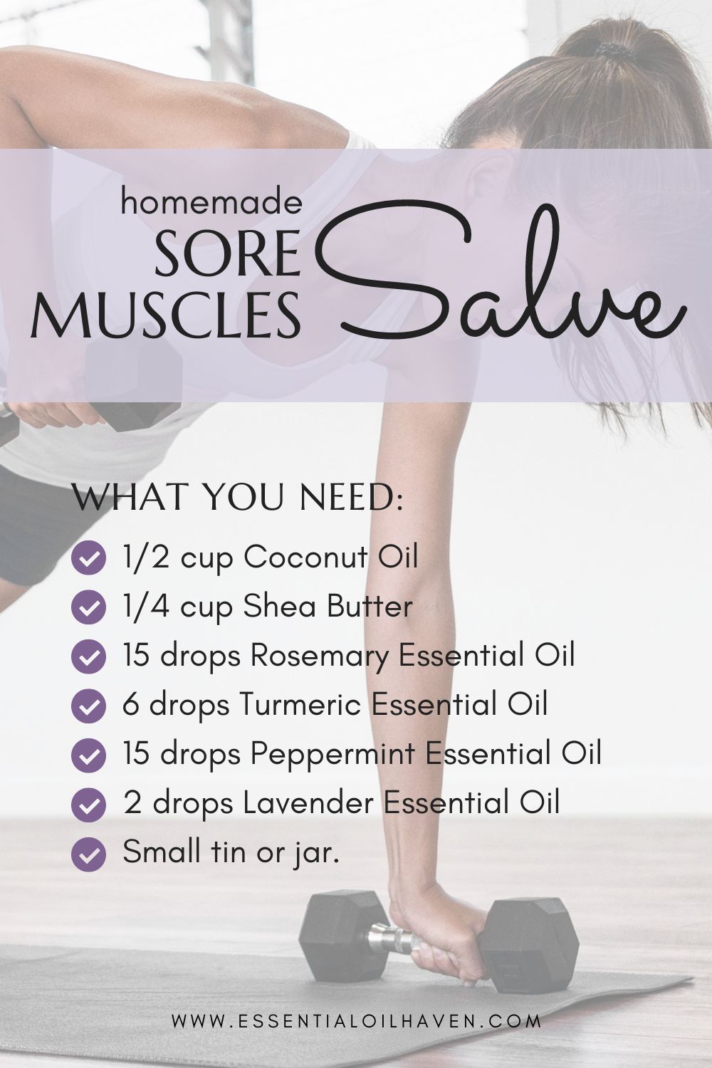 Homemade essential oils muscle rub recipe step by step