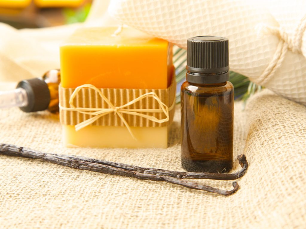 vanilla essential oil bottle